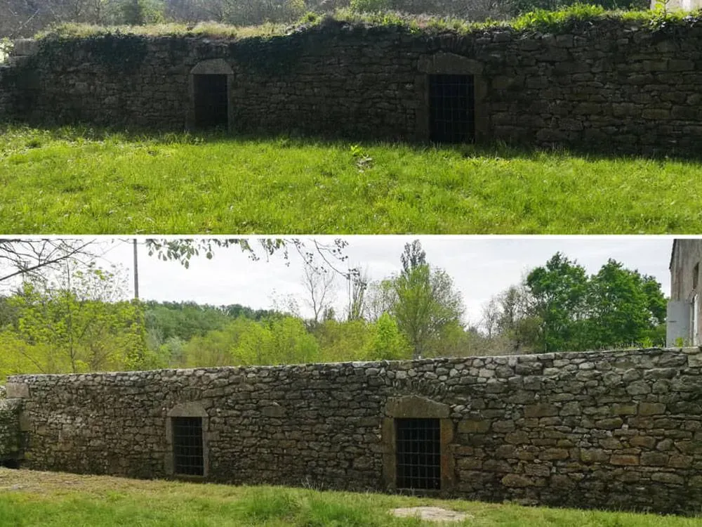 rénovation mur en pierre jardin